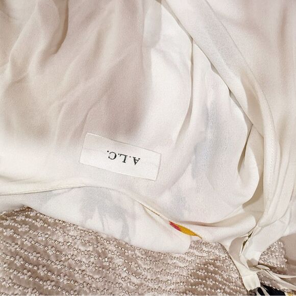 ALC Wrap Floral White Midi Dress Tank Silk Size 4 - Picture 10 of 10